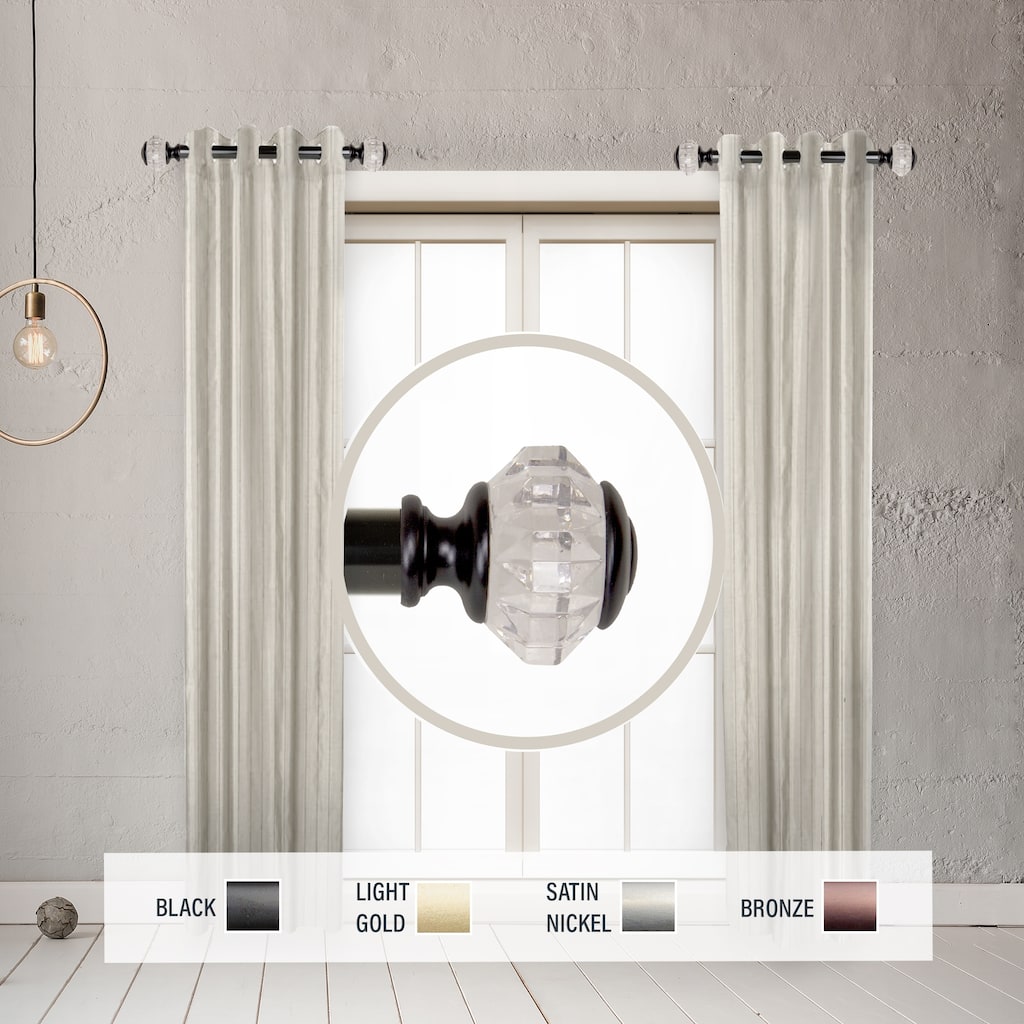 InStyleDesign Adeline 1" Side Curtain Rod 12-20 inch long (Set of 2) - 12 to 20 inches