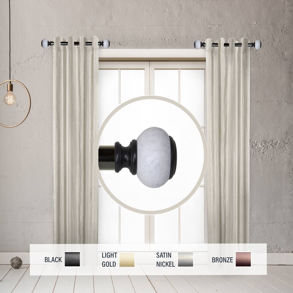 InStyleDesign Kennedy 1" Side Curtain Rod 12-20 inch long (Set of 2) - 12 to 20 inches