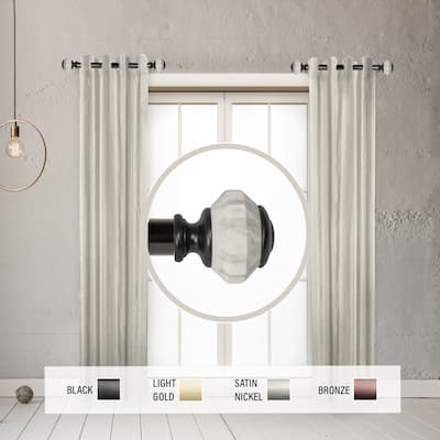InStyleDesign Allison 1" Side Curtain Rod 12-20 inch long (Set of 2) - 12 to 20 inches