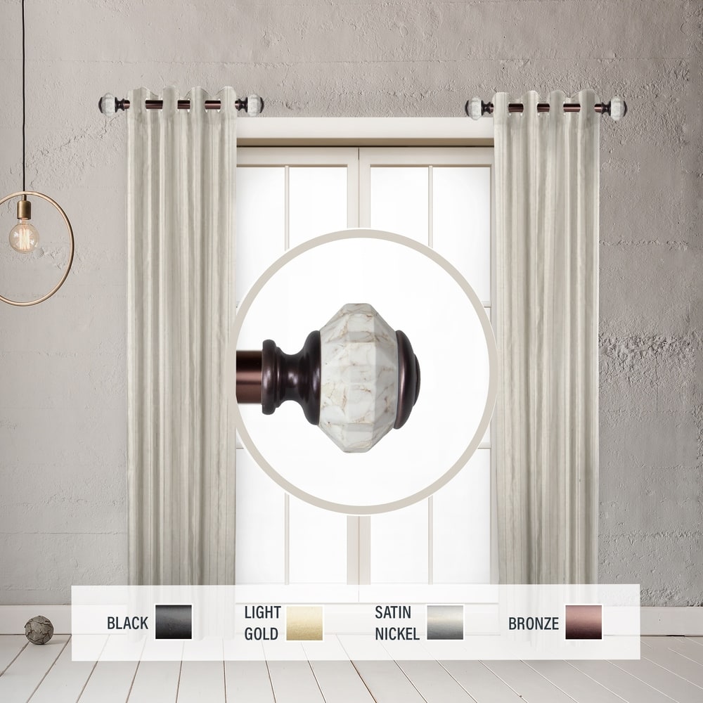 InStyleDesign Allison 1" Side Curtain Rod 12-20 inch long (Set of 2) - 12 to 20 inches