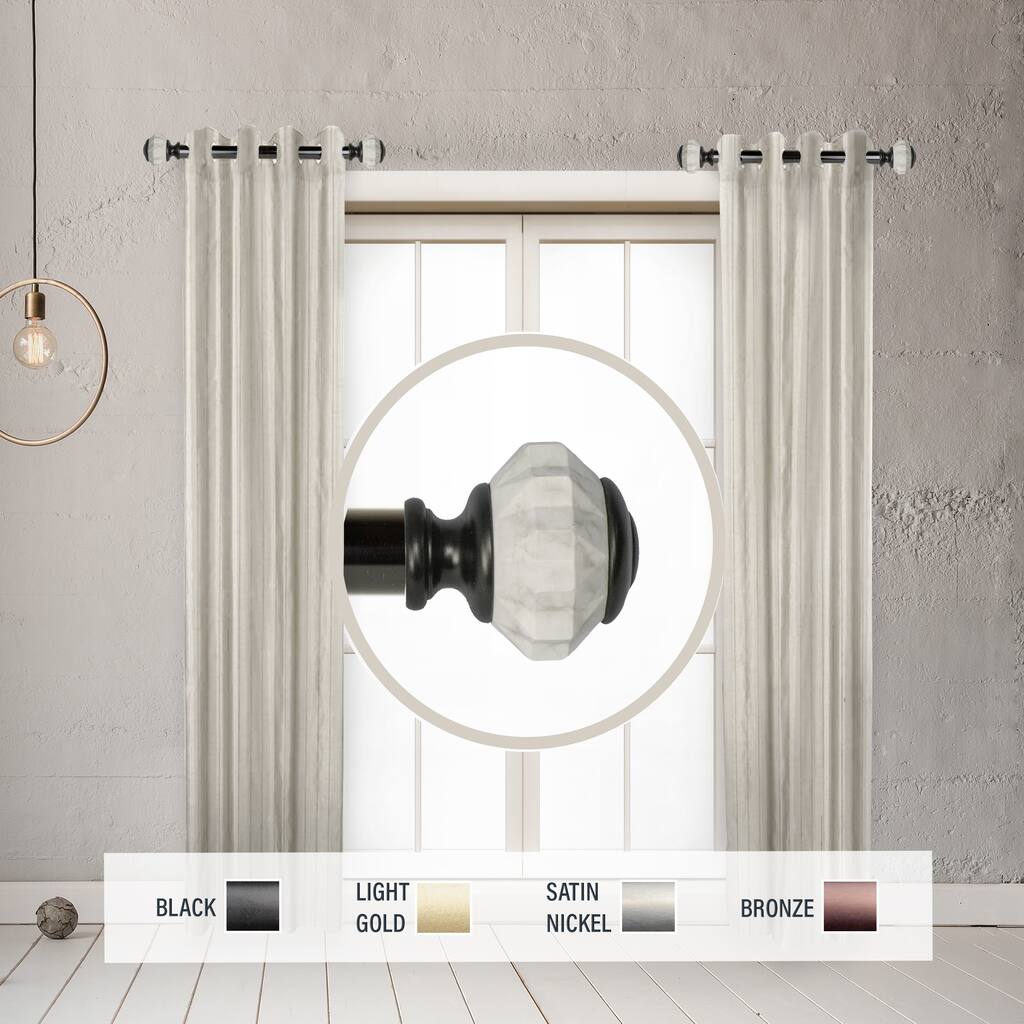 InStyleDesign Allison 1" Side Curtain Rod 12-20 inch long (Set of 2) - 12 to 20 inches