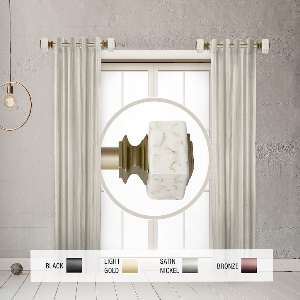 InStyleDesign Gabriella 1" Side Curtain Rod 12-20 inch long (Set of 2) - 12 to 20 inches