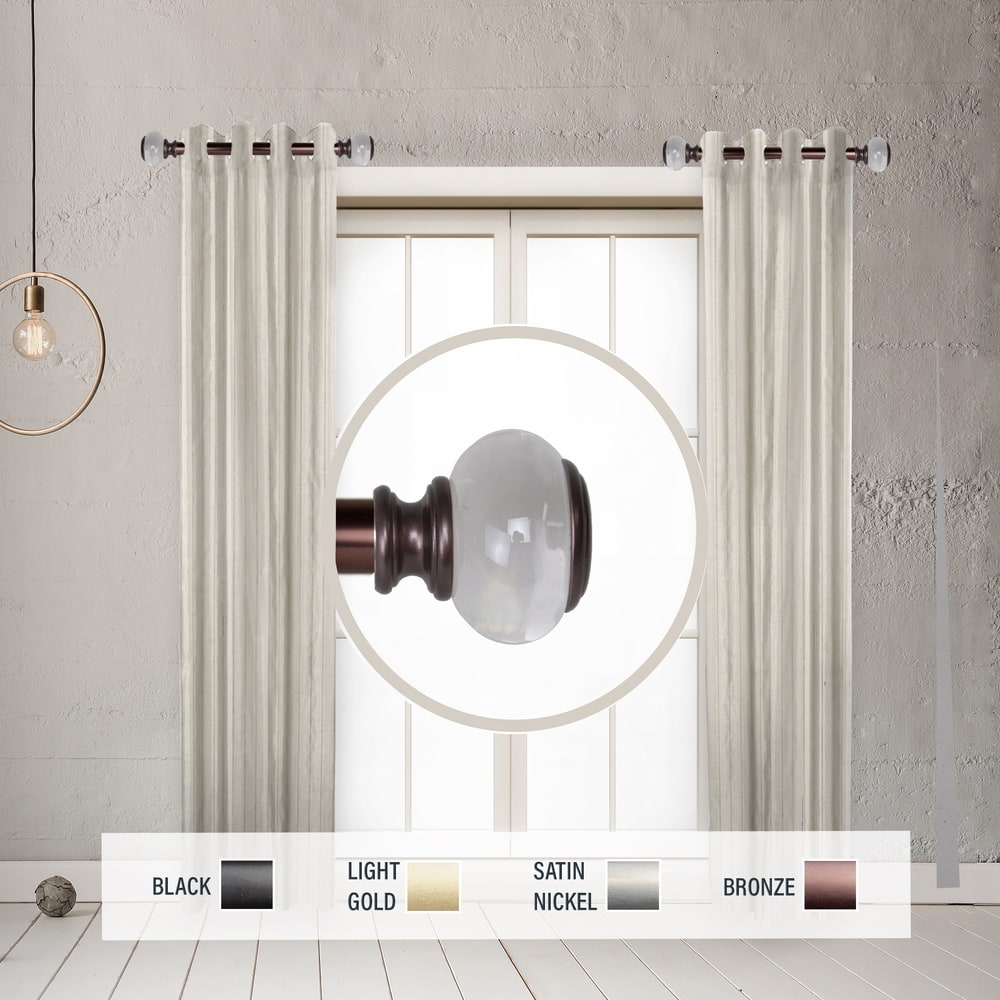 InStyleDesign Madelyn 1" Side Curtain Rod 12-20 inch long (Set of 2) - 12 to 20 inches