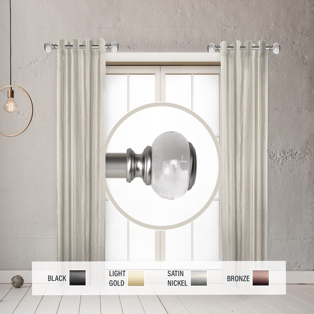 InStyleDesign Madelyn 1" Side Curtain Rod 12-20 inch long (Set of 2) - 12 to 20 inches