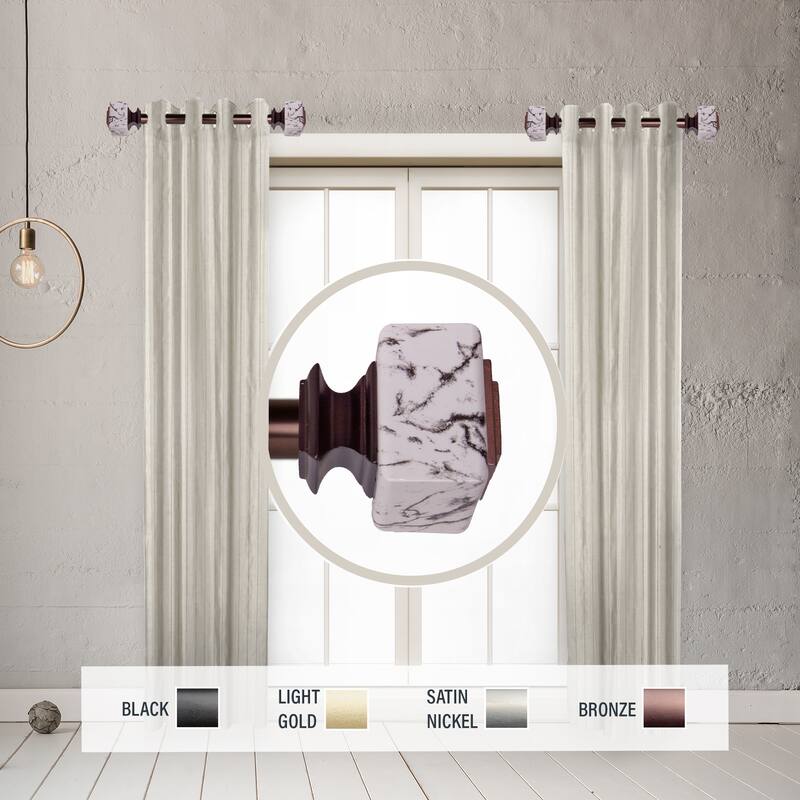 InStyleDesign Elena 1" Side Curtain Rod 12-20 inch long (Set of 2) - 12 to 20 inches