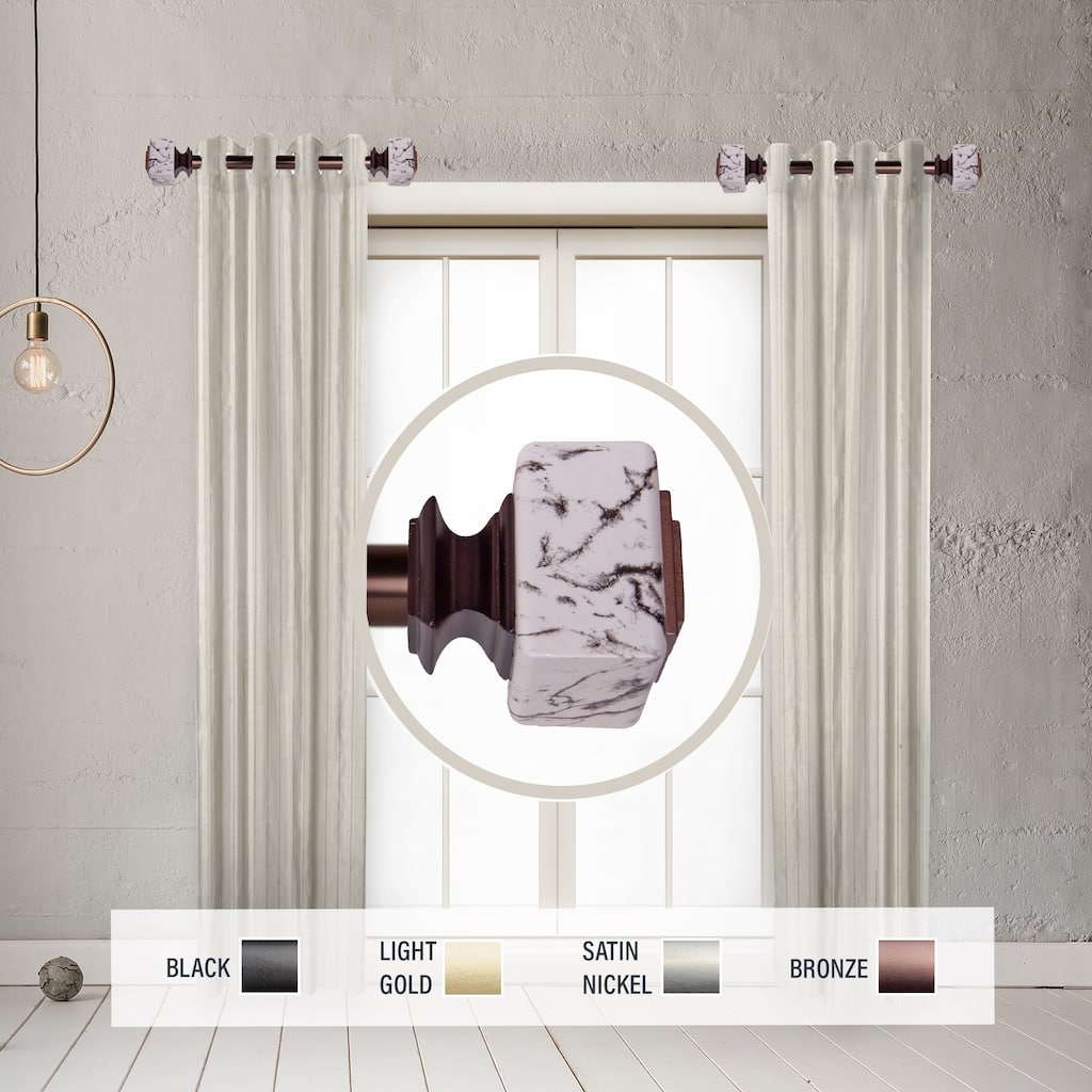 InStyleDesign Elena 1" Side Curtain Rod 12-20 inch long (Set of 2) - 12 to 20 inches