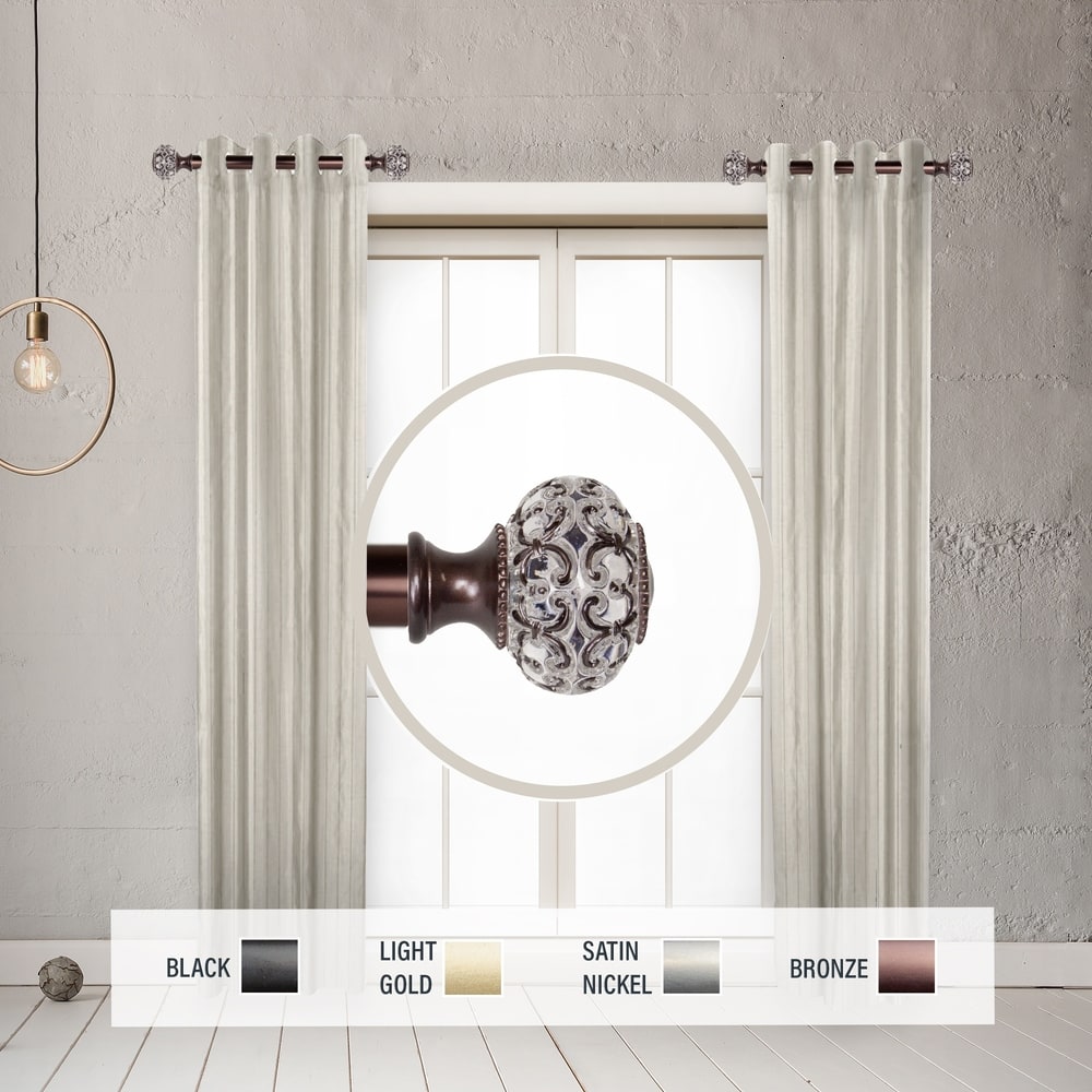 InStyleDesign Sadie 1" Side Curtain Rod 12-20 inch long (Set of 2) - 12 to 20 inches