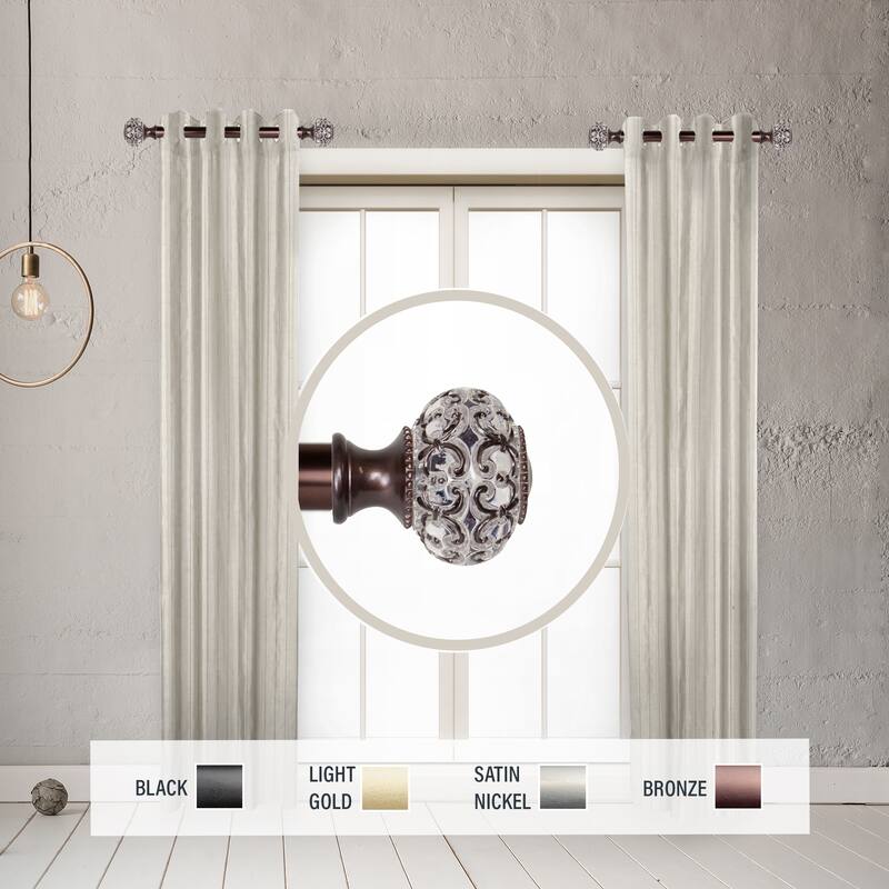 InStyleDesign Sadie 1" Side Curtain Rod 12-20 inch long (Set of 2) - 12 to 20 inches