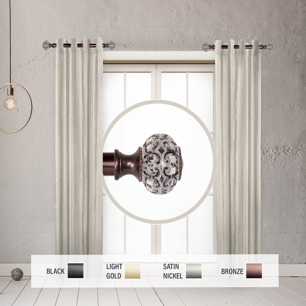 InStyleDesign Sadie 1" Side Curtain Rod 12-20 inch long (Set of 2) - 12 to 20 inches