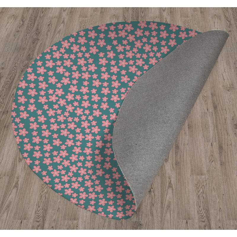 BOHO FLORAL PINK and GREEN Area Rug by Terri Ellis Bed Bath & Beyond