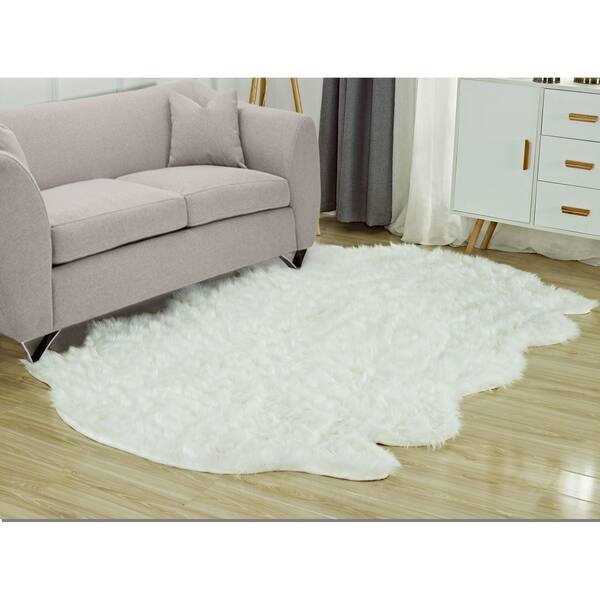 Shop Elegant Comfort Multipurpose Faux Fur Area Rug Bedroom Floor Sofa Living Room 5 X 8 Feet On Sale Overstock 30749391 5 X 8 White