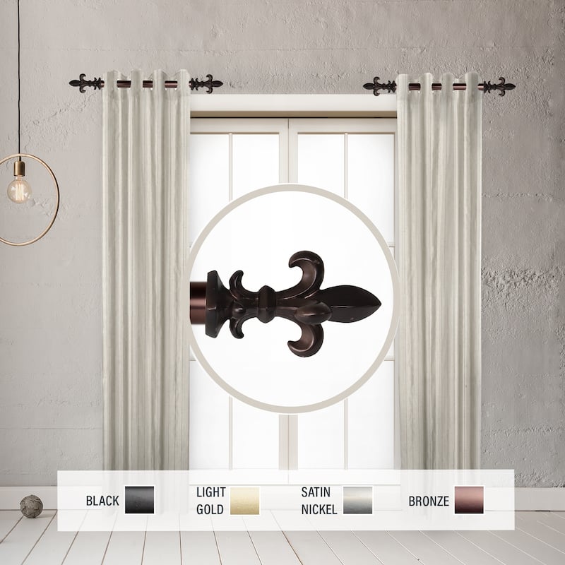 InStyleDesign Easton 1" Side Curtain Rod 12-20 inch long (Set of 2) - 12 to 20 inches - Bronze