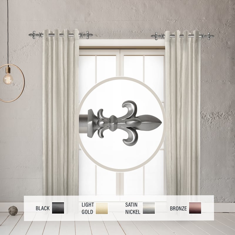 InStyleDesign Easton 1" Side Curtain Rod 12-20 inch long (Set of 2) - 12 to 20 inches - Satin Nickel