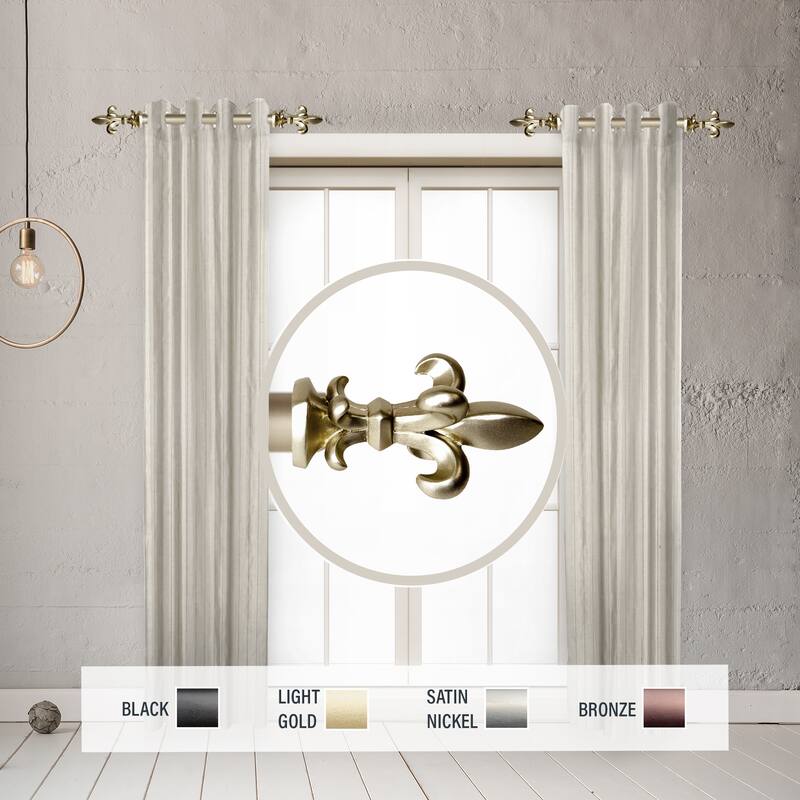 InStyleDesign Easton 1" Side Curtain Rod 12-20 inch long (Set of 2) - 12 to 20 inches