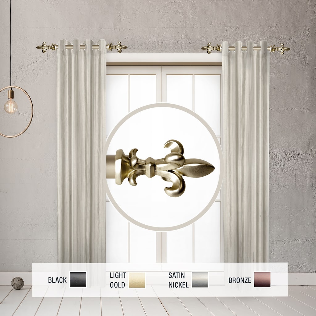 InStyleDesign Easton 1" Side Curtain Rod 12-20 inch long (Set of 2) - 12 to 20 inches