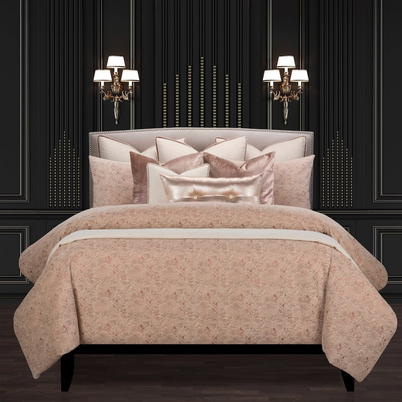 Garden Party Luxe Bouquet Supreme Duvet Cover and Insert Set - Queen - Rose