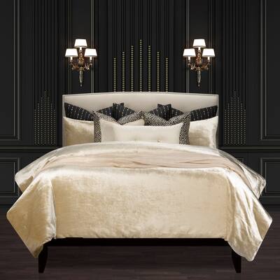 Golden Hours Luxury Gold Velvet Supreme Duvet Cover and Insert Set
