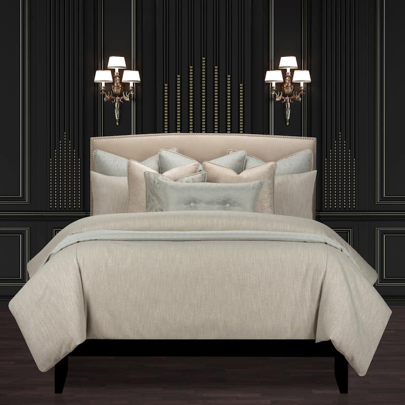 Lumiere Shimmering Supreme Duvet Cover and Insert Set - Queen - Smoke