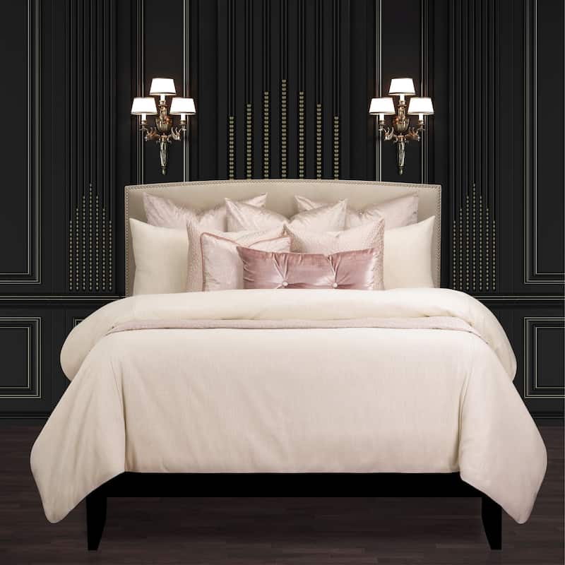 Lumiere Shimmering Supreme Duvet Cover and Insert Set - Queen - Cream