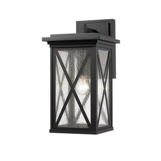 Brookside 1 Light Outdoor Wall Sconce - Black. - Black