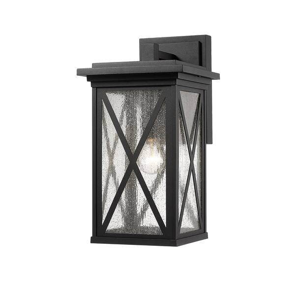 slide 1 of 1, Brookside 1 Light Outdoor Wall Sconce - Black. - Black