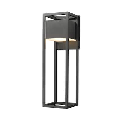 Barwick 1 Light Outdoor Wall Sconce - Black. - Black