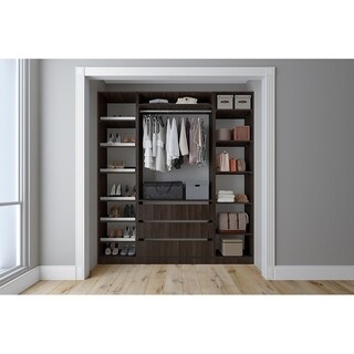 Unicasa Indstrias De Mveis S A Closet Co 72 L Custom Closet System Brown Five Shelves Six Shoe Rack And Drawers Dailymail