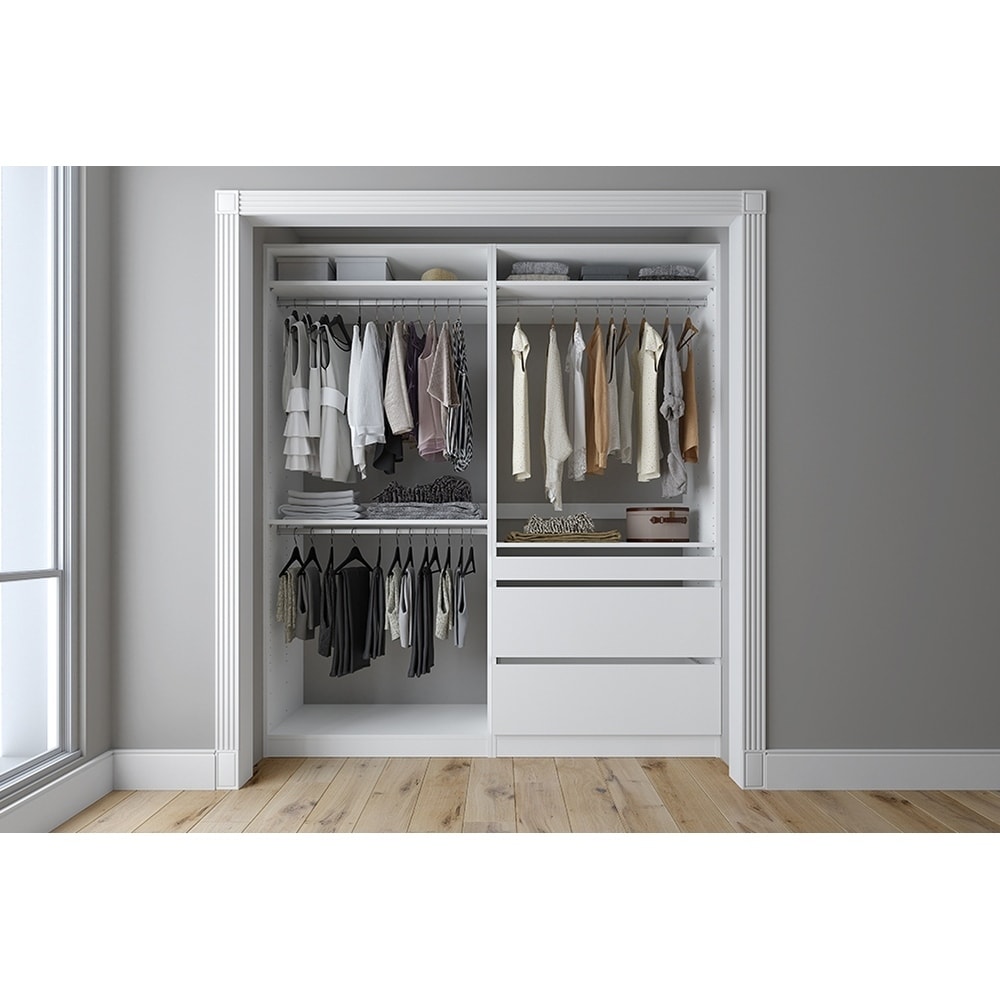 ClosetMaid White Standard Reach Walk In Closet Wall Cabinet Organizer  Shelves