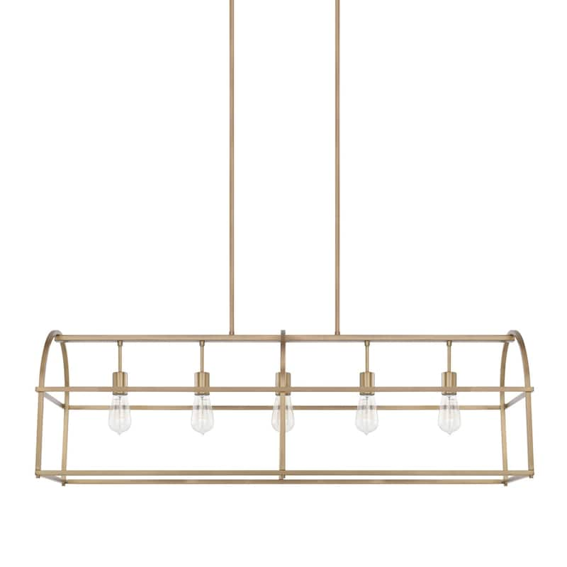 5-light Island Fixture/ Chandelier - Aged Brass