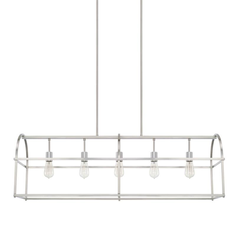 5-light Island Fixture/ Chandelier - Brushed Nickel