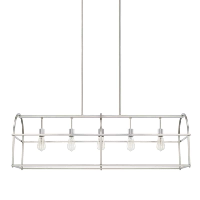 5-light Island Fixture/ Chandelier - Brushed Nickel