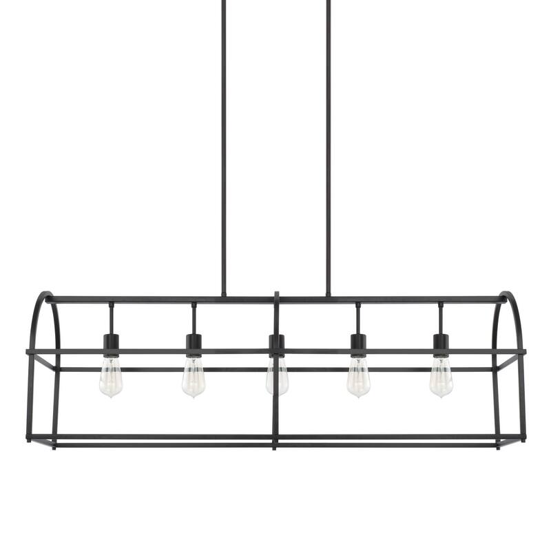 5-light Island Fixture/ Chandelier - Matte Black