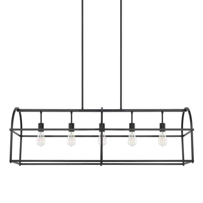 5-light Island Fixture/ Chandelier - Matte Black