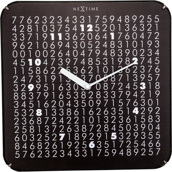 Unek Goods NeXtime Labyrinth Dome Wall Clock, Square, Glass, Black, Battery Operated, 13.8" x 13.8"