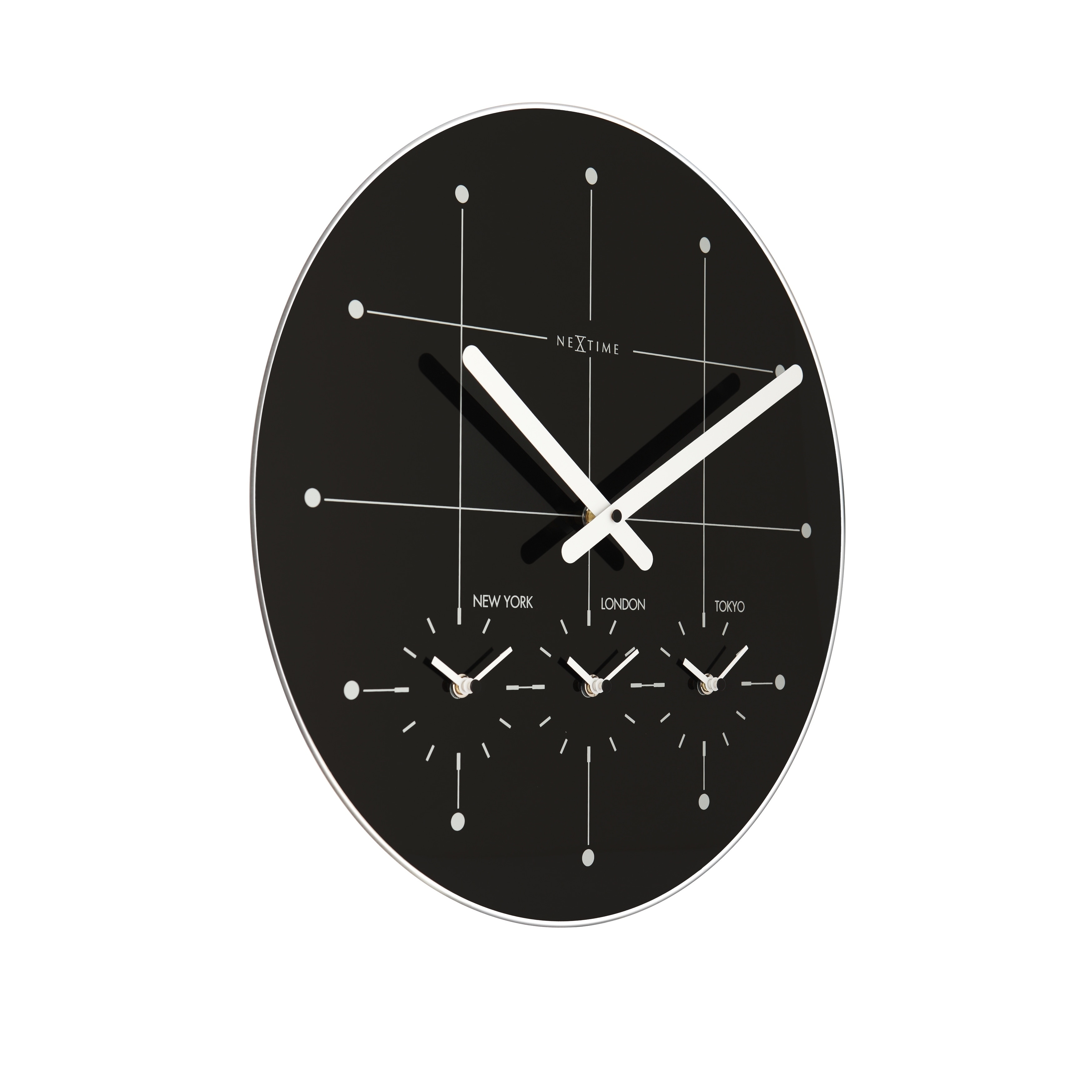 lastig Betekenisvol Stam Unek Goods NeXtime Big City Wall Clock, Round, Glass, Black, Battery  Operated - Overstock - 30750204