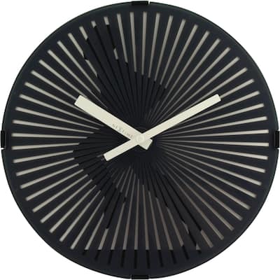 Unek Goods NeXtime Motion Running Man Wall Clock, Round, Plastic, Black, Battery Operated