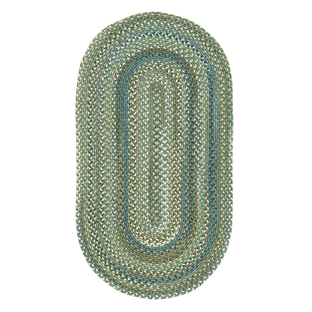 Grassland Green Jute Braided Oval Rugs