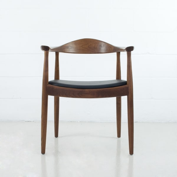 Round back best sale leather dining chairs