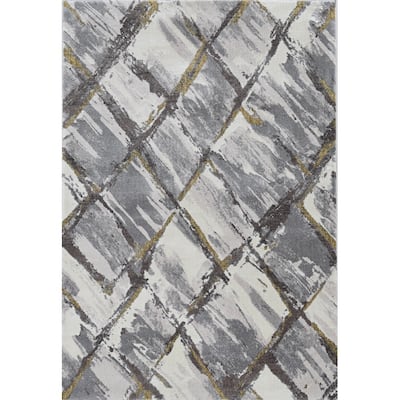 Carbon Loft Claiborne Abstract Trellis Modern Rug