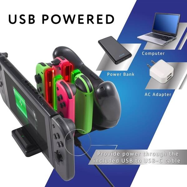 For Switch Controller Charger 6 In 1 Charging Dock For Nintendo Switch Pro Controller Joy Con W Usb Type C Cable By Insten Overstock For Switch Controller Charger 6 In 1 Charging Dock For Nintendo Switch Pro Controller Joy Con W Usb Type C Cable By Insten Overstock
