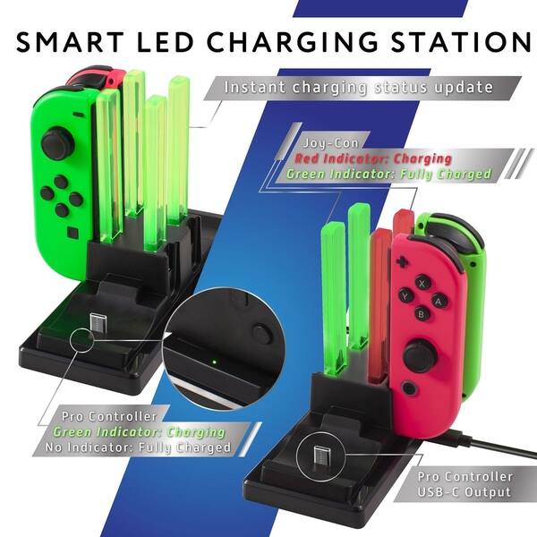 For Switch Controller Charger 6 In 1 Charging Dock For Nintendo Switch Pro Controller Joy Con W Usb Type C Cable By Insten Overstock For Switch Controller Charger 6 In 1 Charging Dock For Nintendo Switch Pro Controller Joy Con W Usb Type C Cable By Insten Overstock