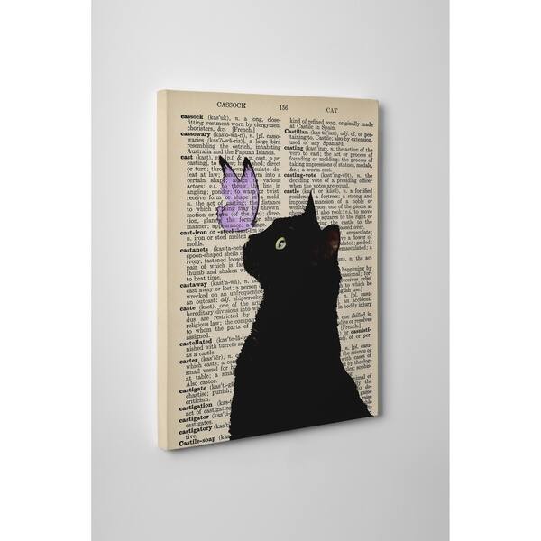 Black Cat Light Purple Butterfly Vintage Canvas Art By Kavka Designs Overstock Black Cat Light Purple Butterfly Vintage Canvas Art By Kavka Designs Overstock