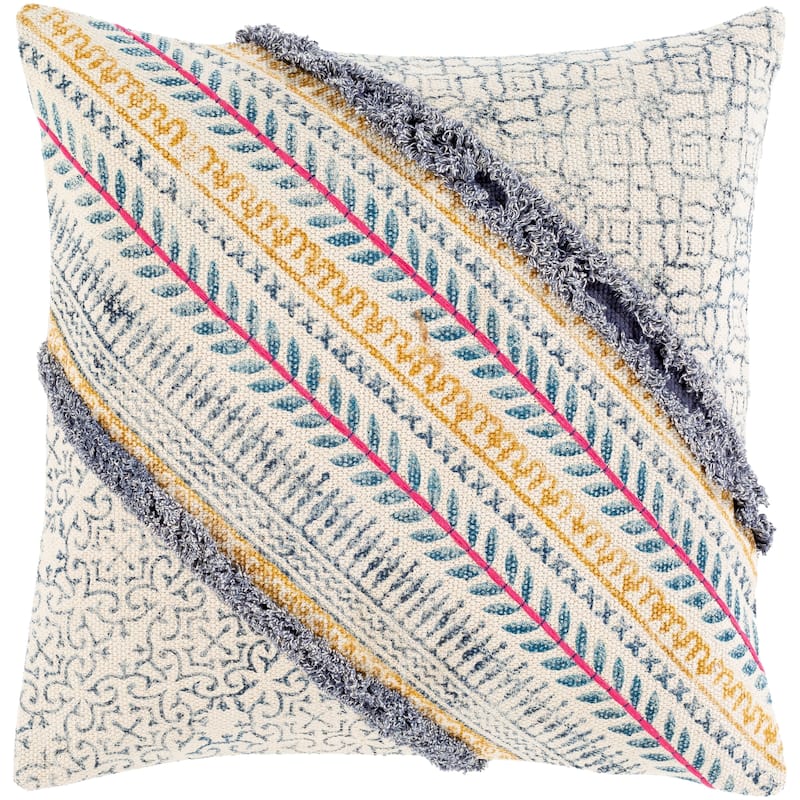 Livabliss Apala Striped Block Print Throw Pillow