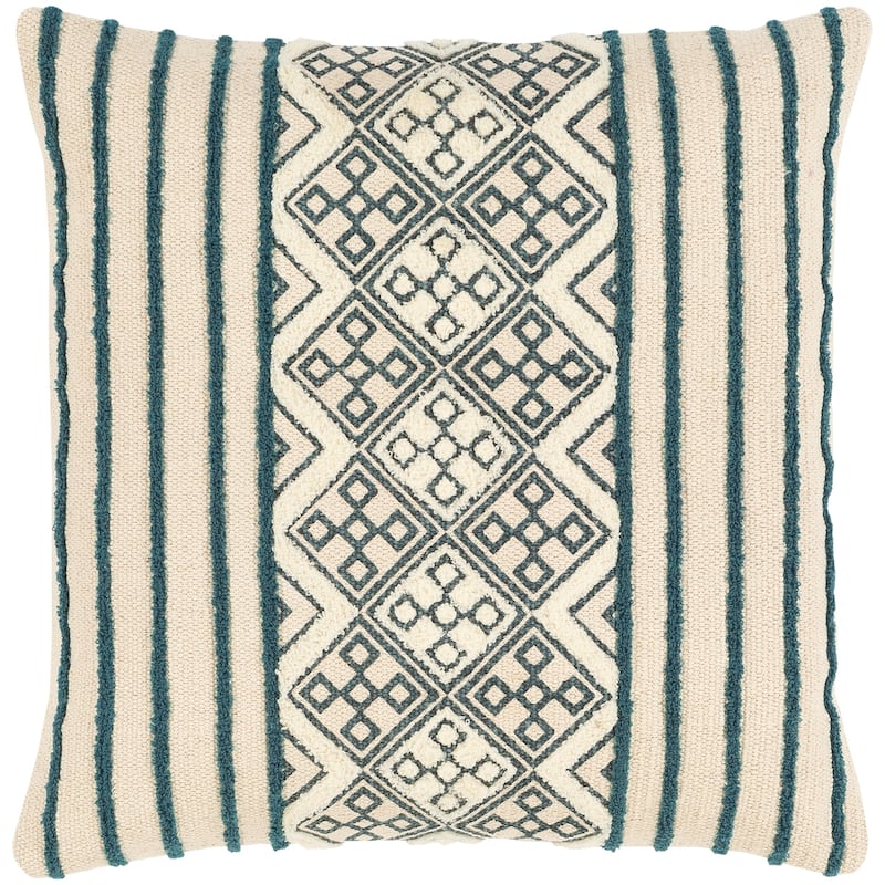Tihana Bohemian Block Print 20-inch Throw Pillow - Cover Only