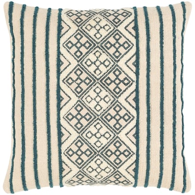 Tihana Bohemian Block Print 20-inch Throw Pillow