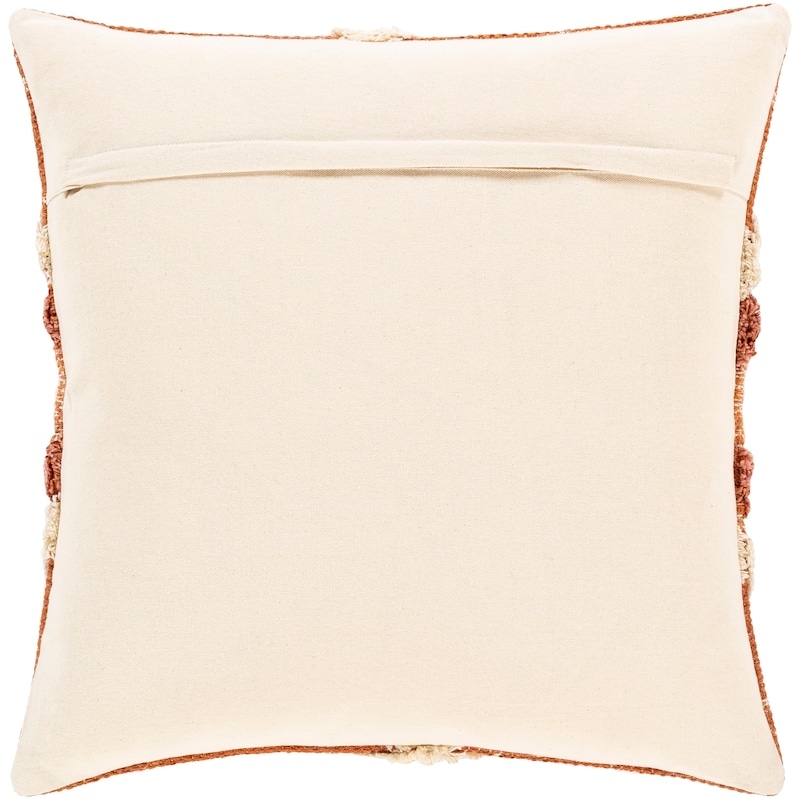Katherine Orange & Cream Boho Shag Throw Pillow