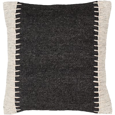 Nixa Wool Stitched Color Block Throw Pillow