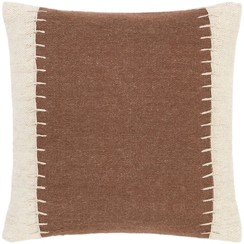 Nixa Wool Stitched Color Block Throw Pillow