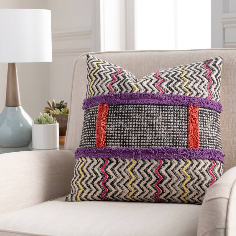 Artistic Weavers Apala Tribal Block Print Throw Pillow - 18" x 18" - Polyester