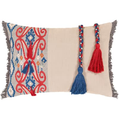 Wallie Embroidered Tribal 14x20-inch Lumbar Throw Pillow